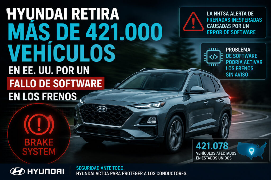 Hyundai retira más de 421.000 vehículos por un fallo de software en los frenos