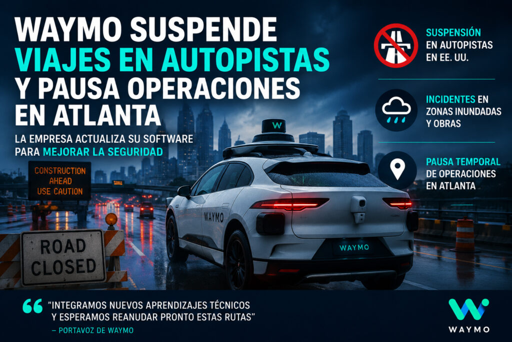Waymo suspende temporalmente trayectos en autopistas